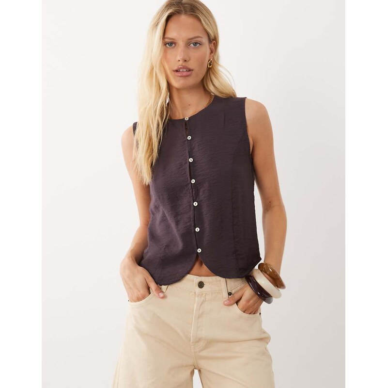 Mango Teen waistcoat in brown