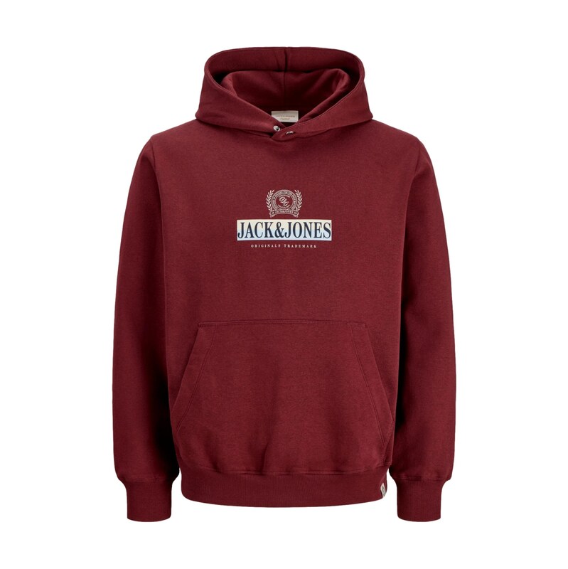 Jack & Jones Junior Mikina JORFREDERIKSBERG bordó / černá / bílá