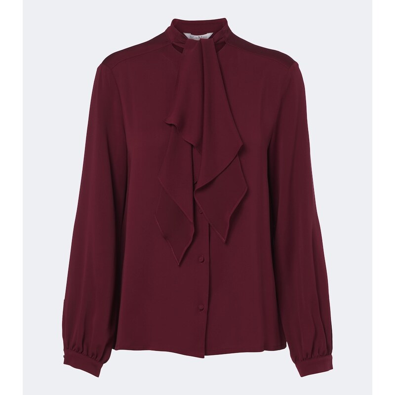 Max Mara Tie-neck silk blouse