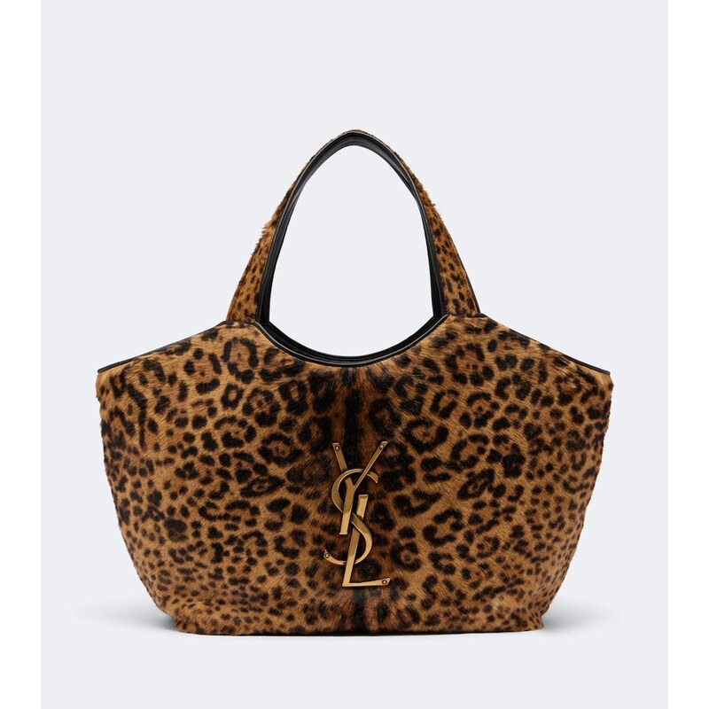 Saint Laurent Icare leopard-print calf hair shopper