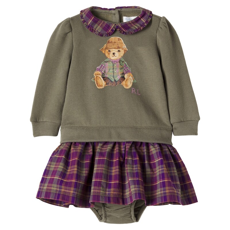 Polo Ralph Lauren Kids Baby Polo Bear cotton-blend dress and