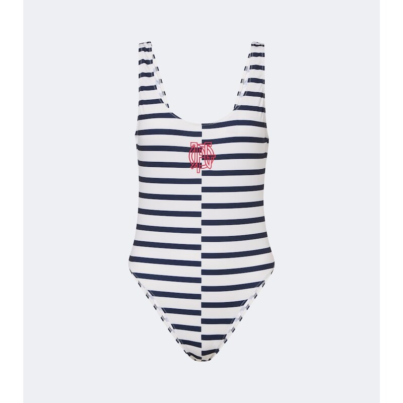 Jean Paul Gaultier Logo striped swimsuit