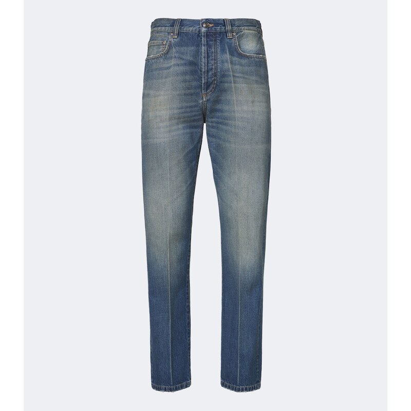 Versace Distressed straight jeans