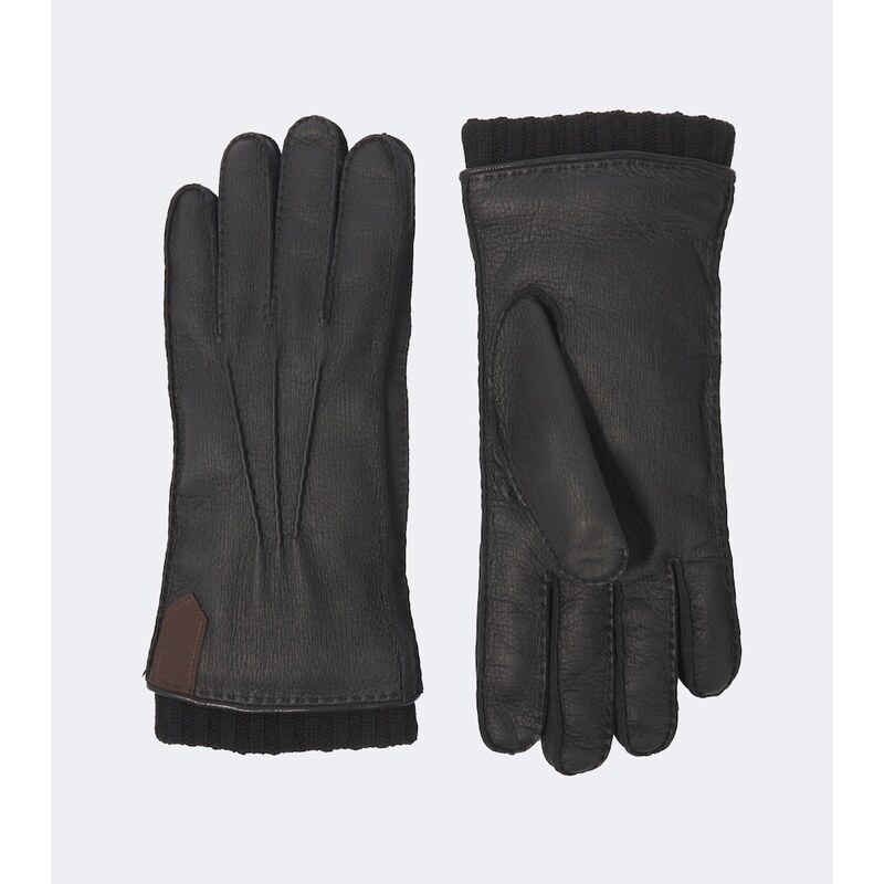 Canali Cashmere-trimmed leather gloves