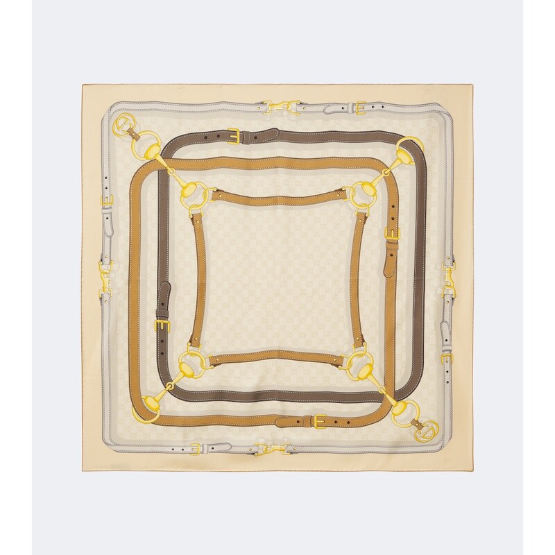 Gucci GG printed silk twill scarf
