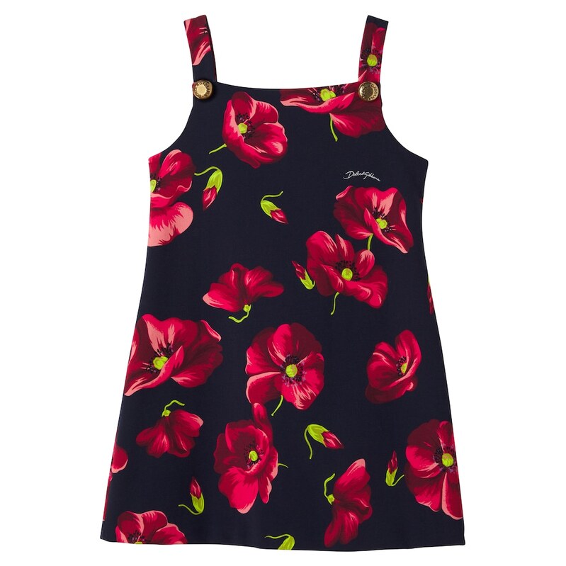 Dolce&Gabbana Kids Floral cotton-blend jersey dress