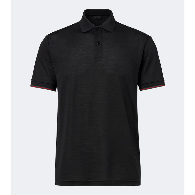 Gucci Web Stripe silk jersey polo shirt