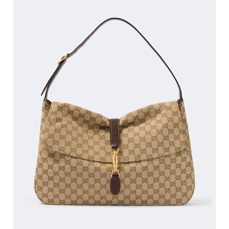 Gucci Jackie Flap Large GG canvas shoulder bag