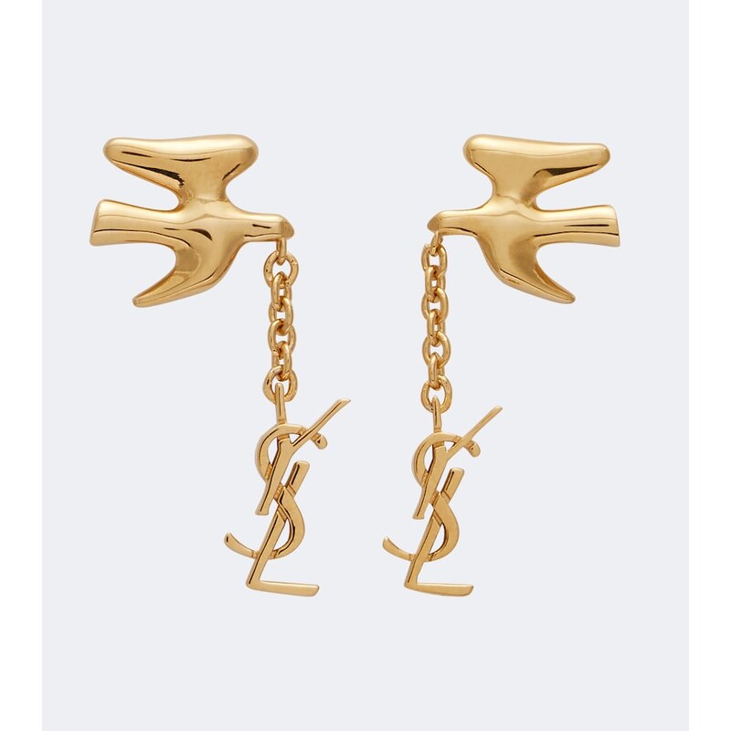 Saint Laurent Cassandre brass earrings