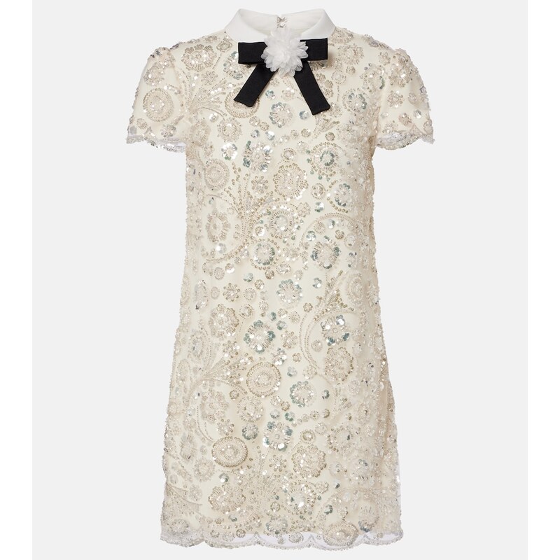 Self-Portrait Bow-detail embellished minidress
