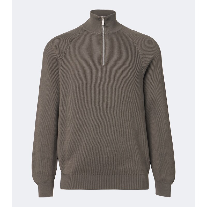 Brunello Cucinelli Ribbed-knit half-zip cotton sweater