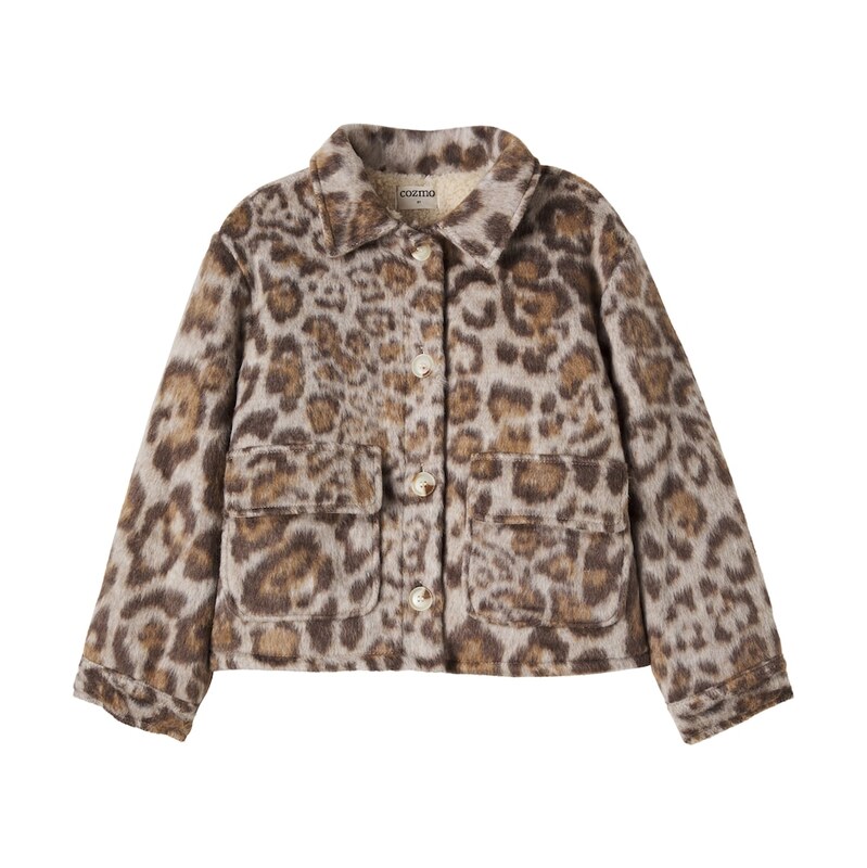 Cozmo Riga leopard print plush jacket