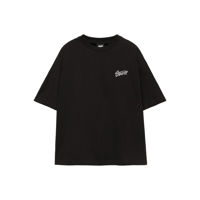 Pull&Bear Tričko STWD světle šedá / černá