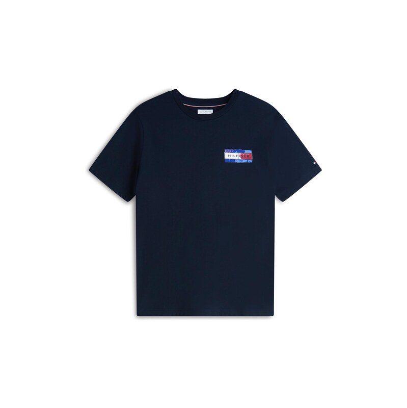 TOMMY HILFIGER Tričko námořnická modř / světlemodrá / červená /