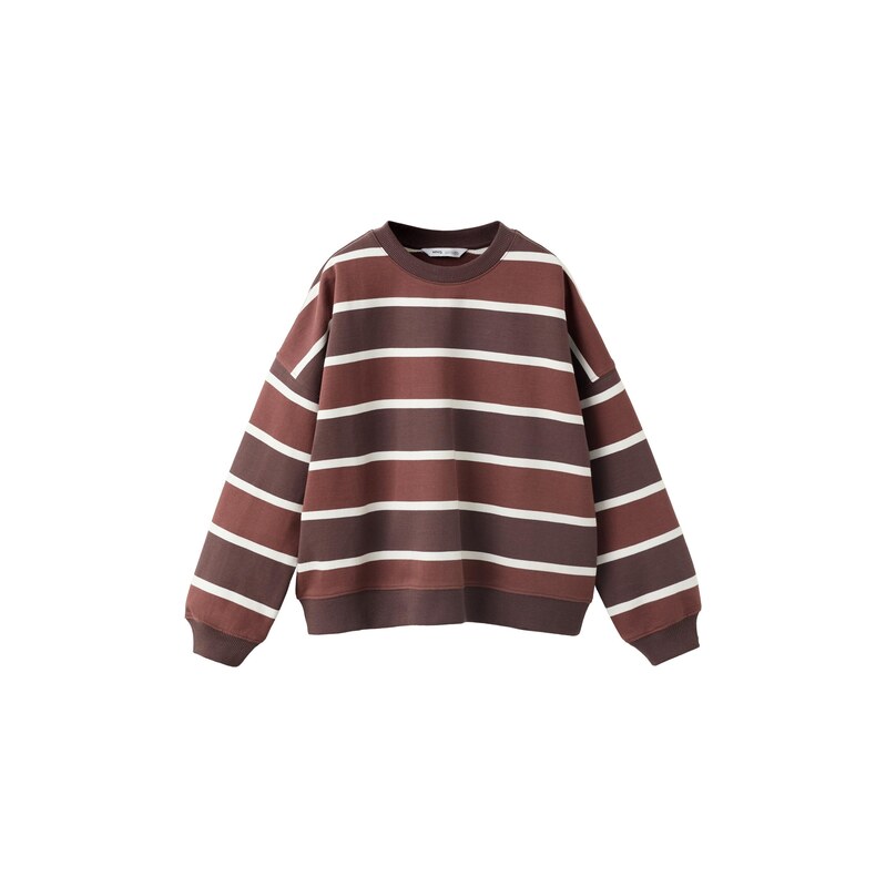 MANGO KIDS Mikina hnědá / čokoládová / bílá