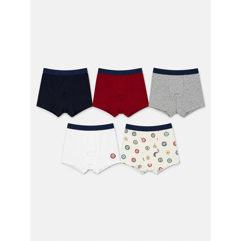Sinsay - Bavlněné boxerky s motivem nášivek 5 pack - vícebarevná
