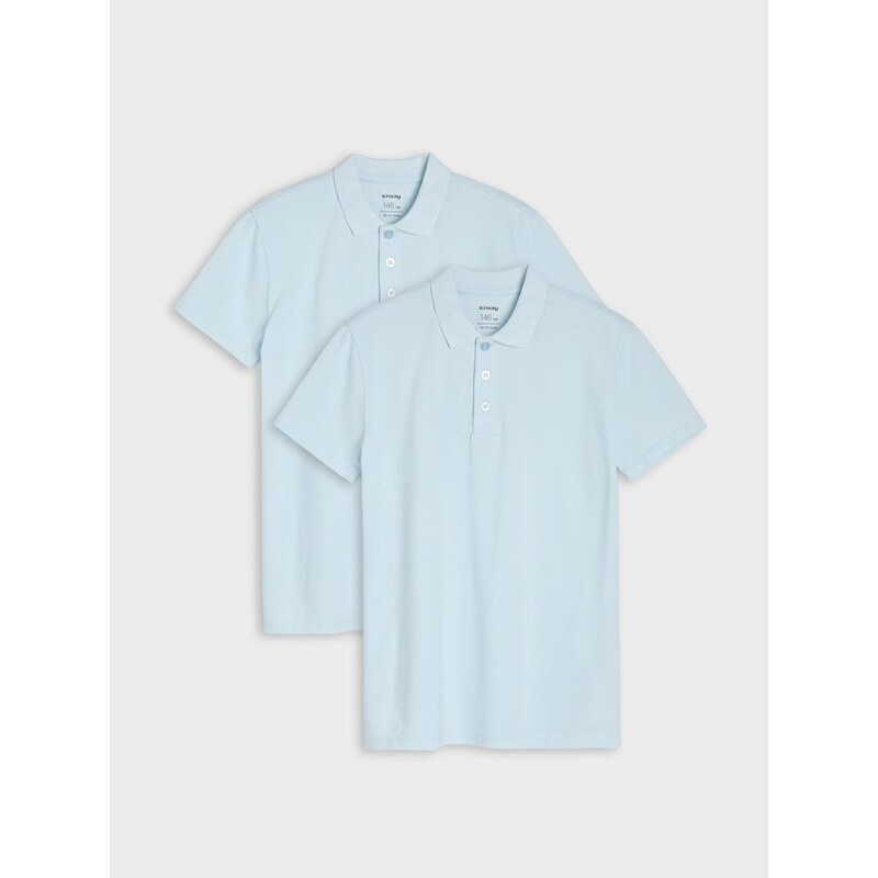 Sinsay - Bavlněná polo trička 2 pack - modrá