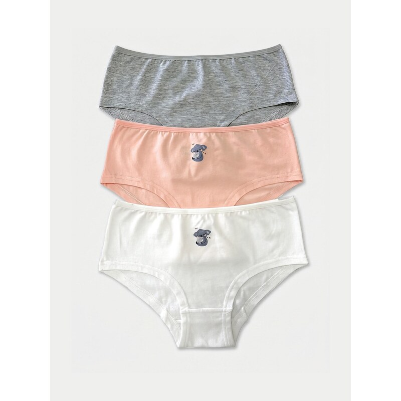 Sinsay - Bavlněné kalhotky s motivem koaly 3 pack - vícebarevná