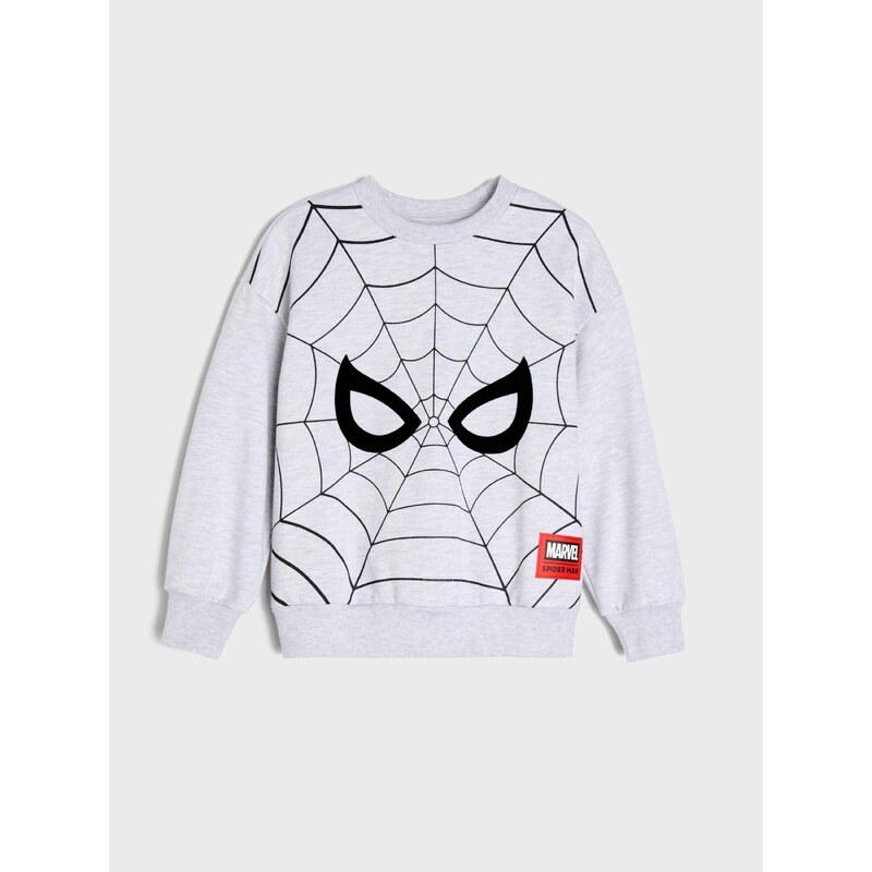 Sinsay - Mikina s kulatým výstřihem s potiskem Spider-Man - šedá