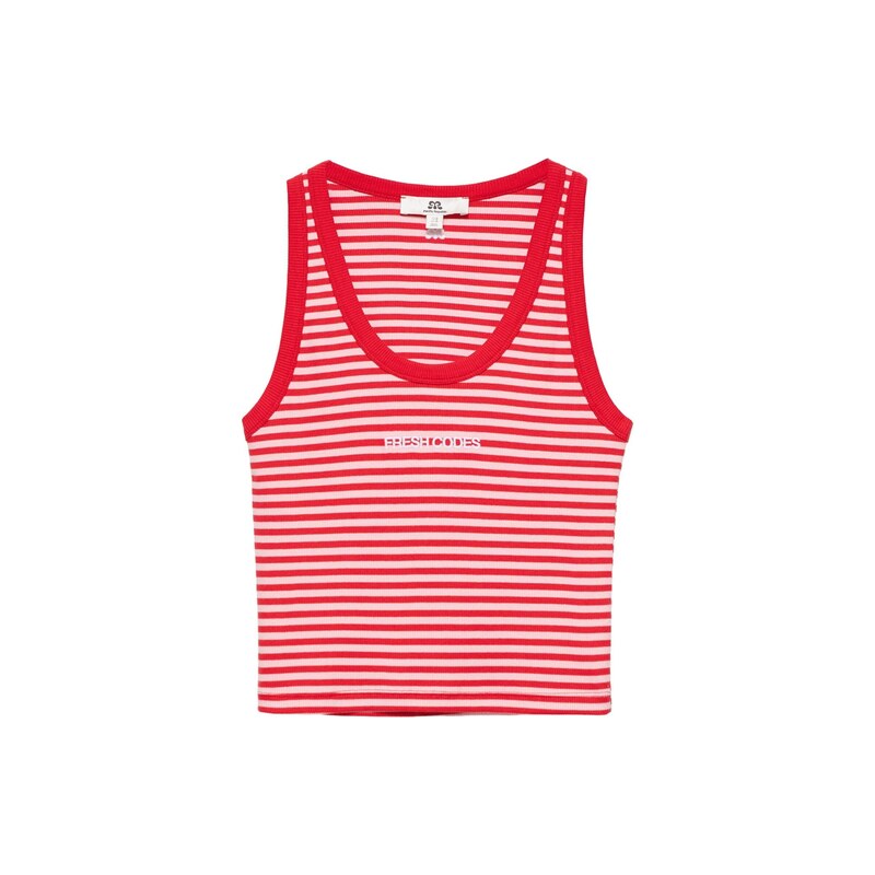 Pull&Bear Top PACIFIC růže / červená / bílá