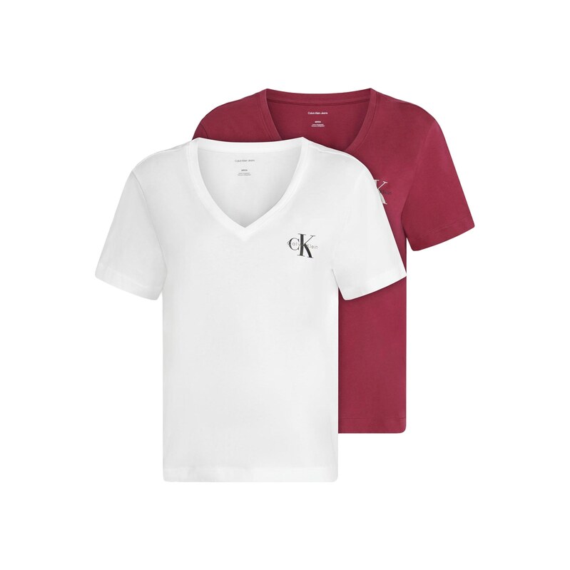 Calvin Klein Jeans Tričko červená třešeň / černá / bílá