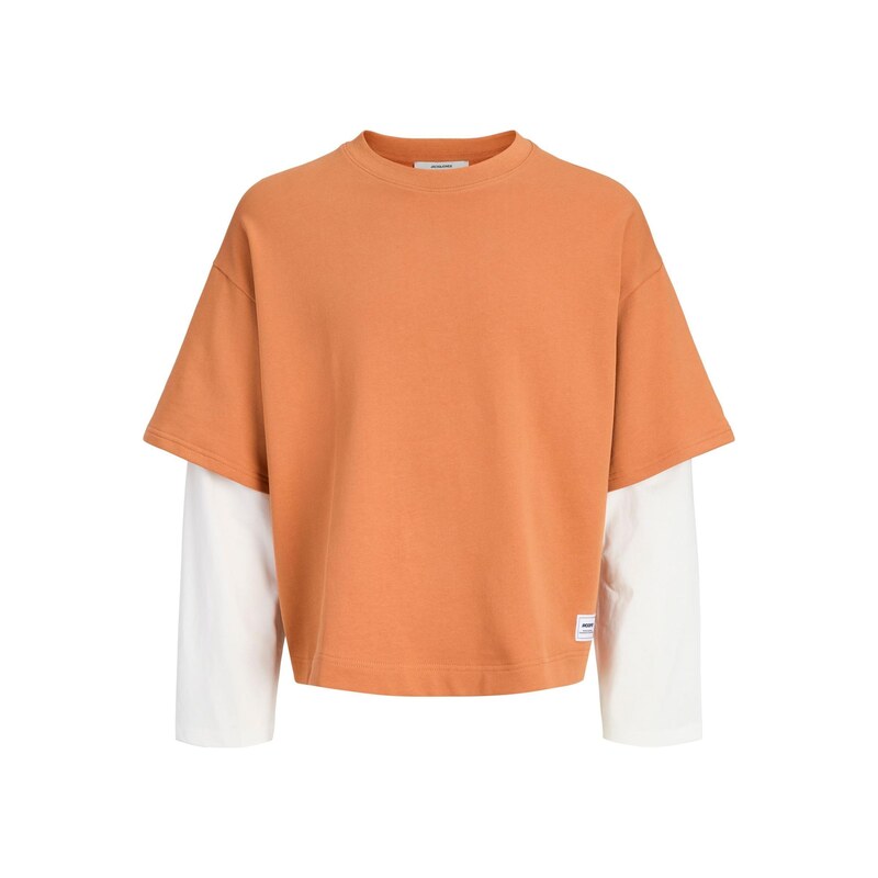 Jack & Jones Junior Mikina JCOECHO oranžová / bílá
