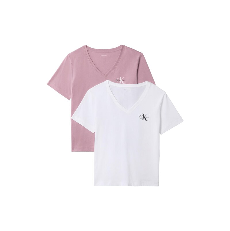 Calvin Klein Jeans Tričko orchidej / černá / bílá