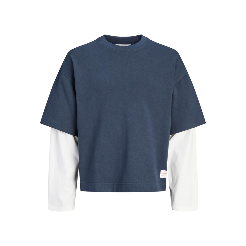 Jack & Jones Junior Mikina JCOECHO námořnická modř / bílá