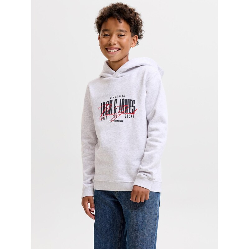 Jack & Jones Junior Mikina JJAERO červená / černá / bílý melír