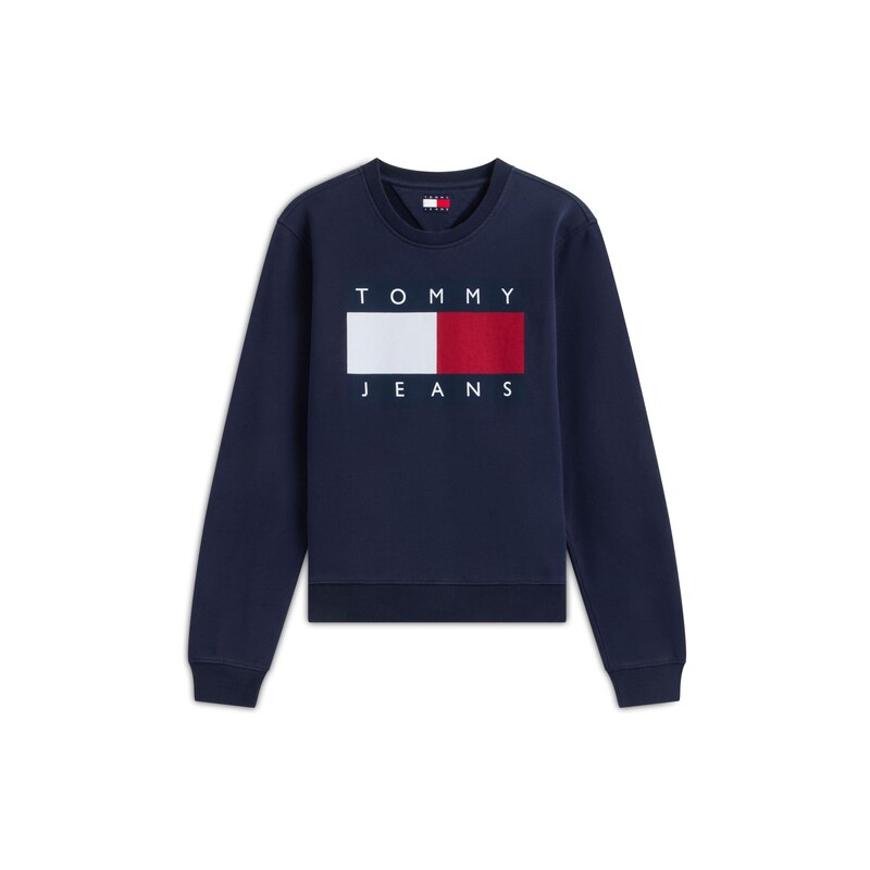 Tommy Jeans Mikina námořnická modř / červená / bílá