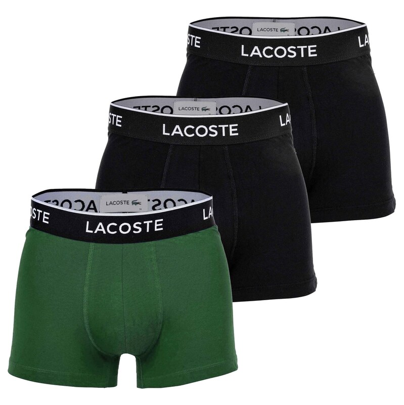 LACOSTE Boxerky zelená / černá / bílá