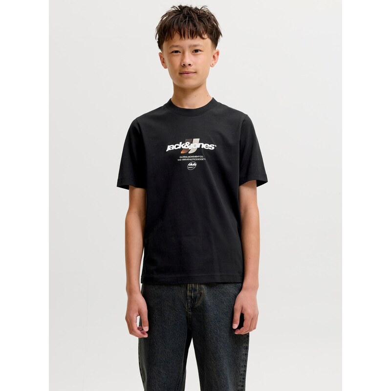 Jack & Jones Junior Tričko JCOCLUB šedá / oranžová / černá /