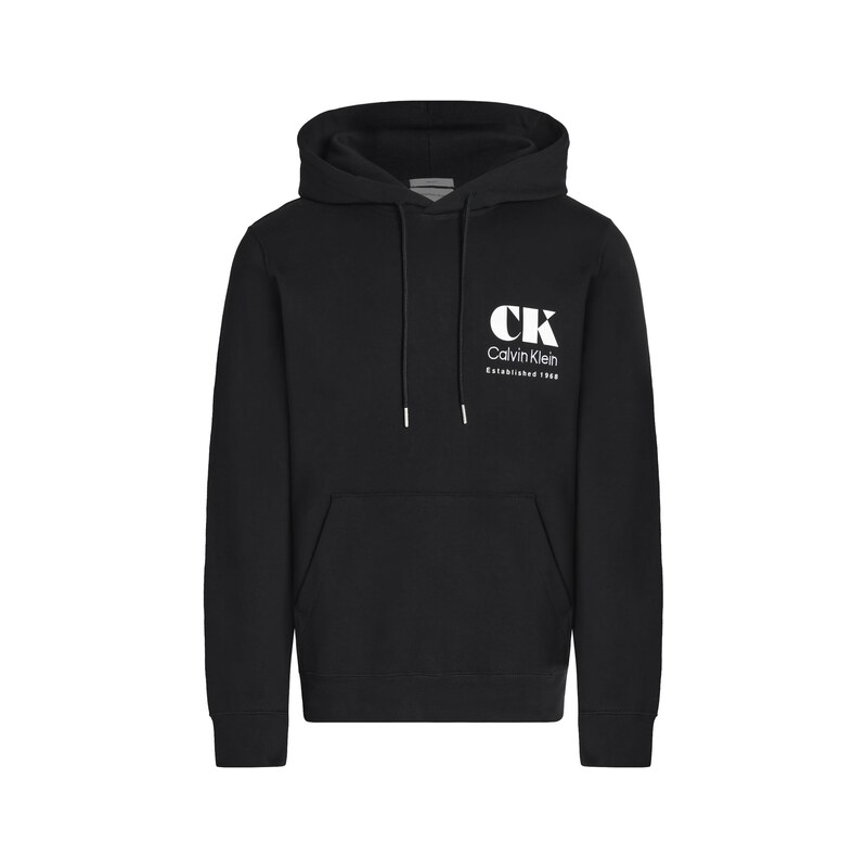Calvin Klein Jeans Mikina černá / bílá
