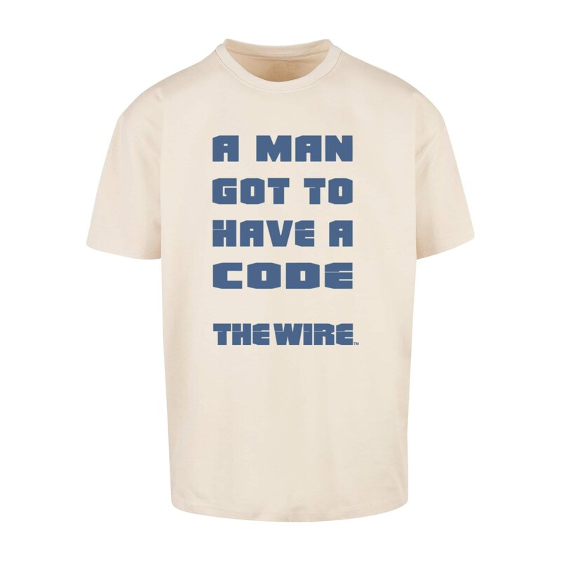 Merchcode Tričko The Wire A Man světle béžová / marine modrá