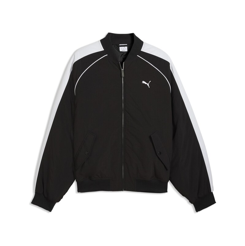 PUMA Přechodná bunda T7 černá / bílá