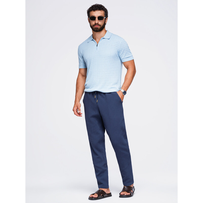 Ombre pánské kalhoty Regular Fit - tmavě modré