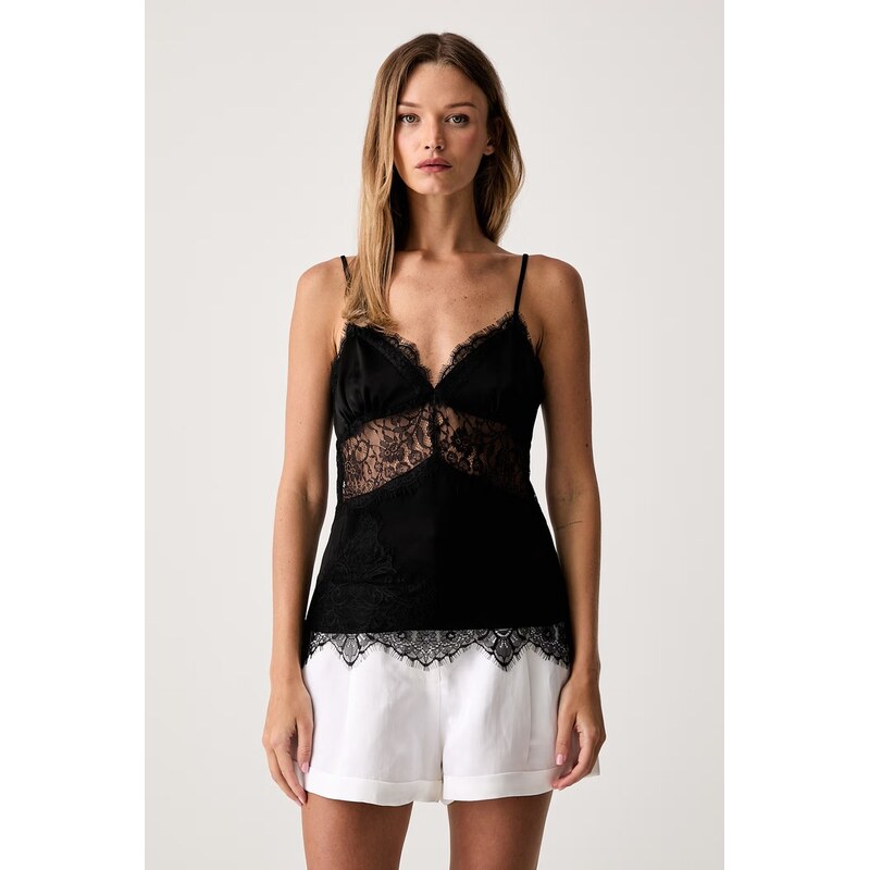 Le Privé top dámský z viskózy DAHLIA TOP NOIR