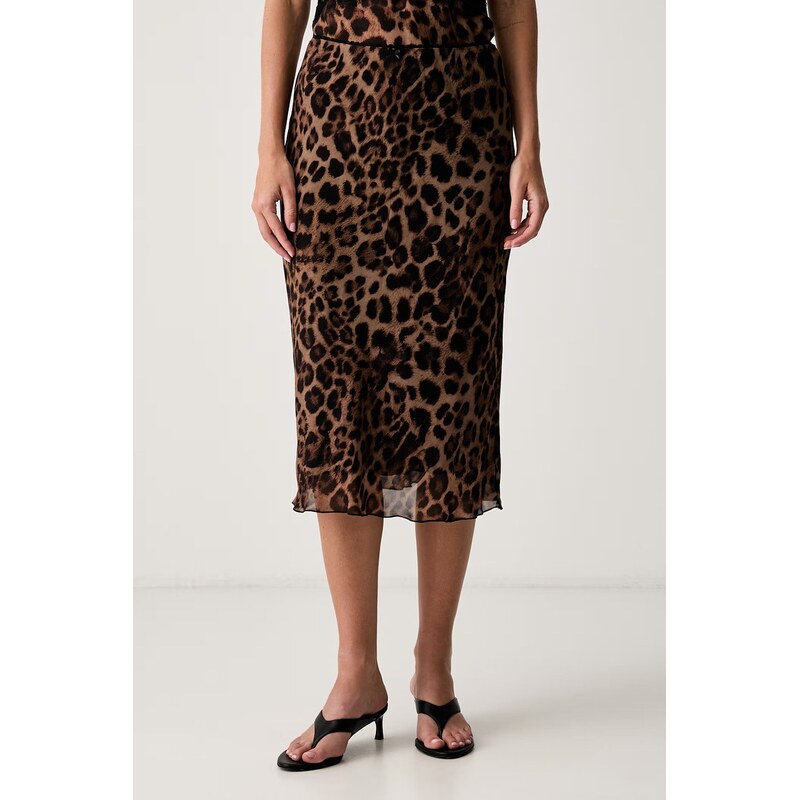 Le Privé sukně z viskózy GENET SKIRT LEOPARD
