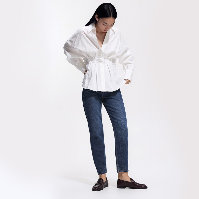 Reserved - LADIES` JEANS TROUSERS - tmavomodrá