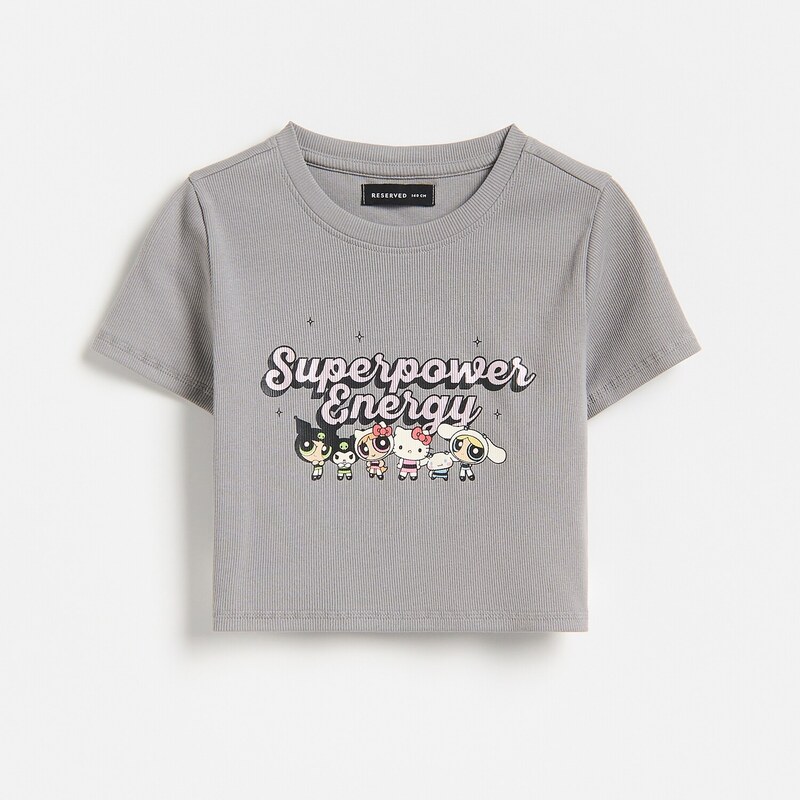 Reserved - GIRLS` T-SHIRT - tmavě šedá