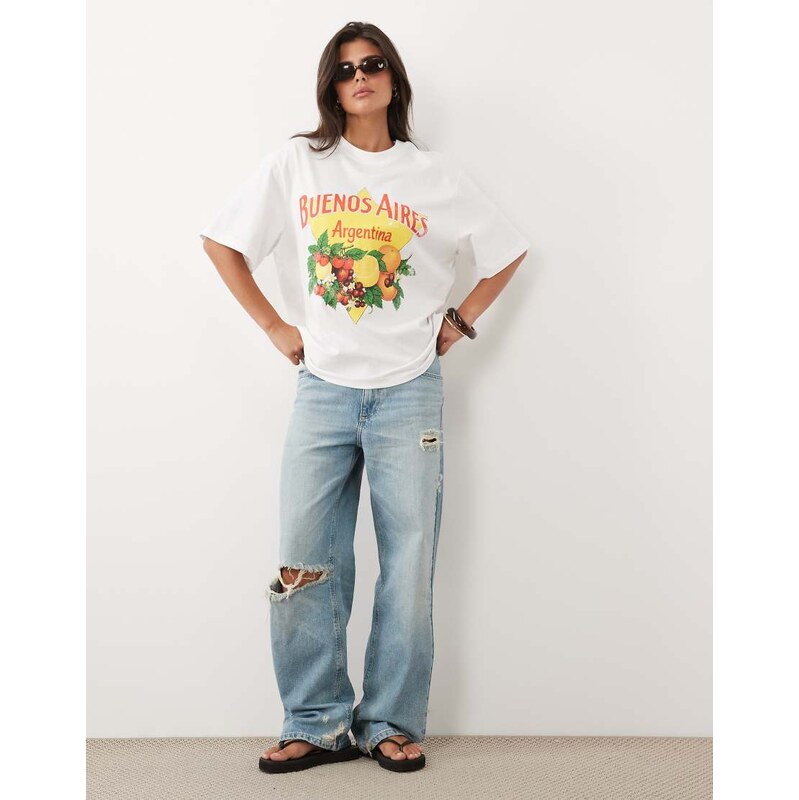 ASOS DESIGN Oversized T-shirt with Buenos Aires fruit graphic in