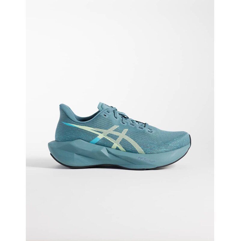 Asics Novablast 6 running trainers in teal and blue