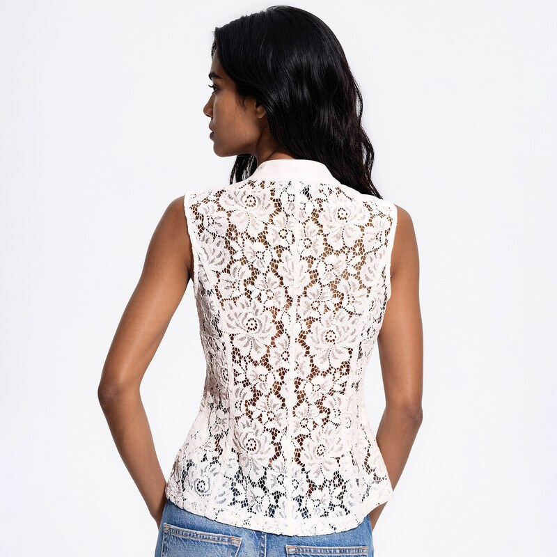 Reserved - LADIES` VEST - krémová