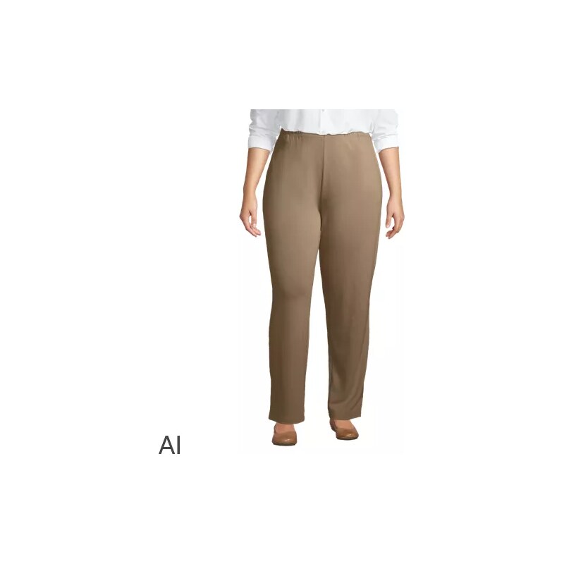Straight Leg Sport Knit Trousers, Women, size: 1X, plus, Misc,