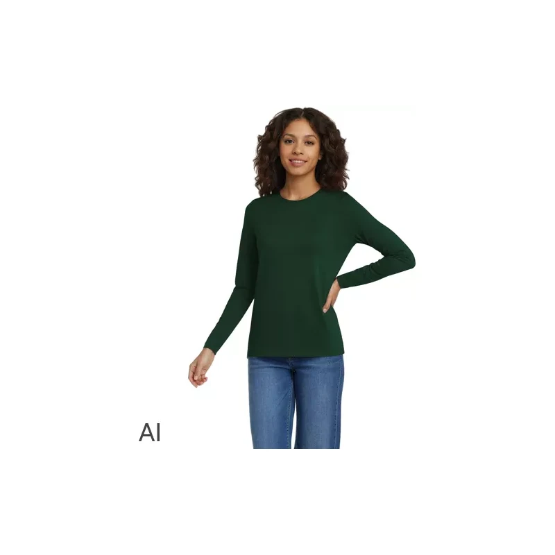 Supima Long Sleeve Crew Neck T-shirt, Women, size: XS, petite,