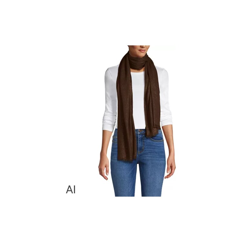 Metallic Scarf, Women, size: one size, regular, Brown, Metallic