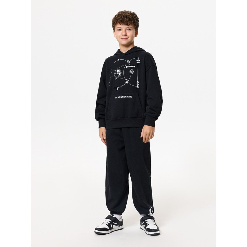Sinsay - Oversize jogger tepláky Discovery - černá