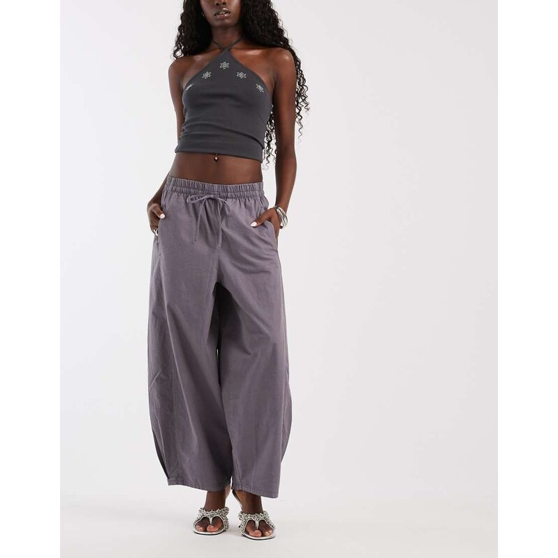 ASOS DESIGN oversized balloon pull on in charcoal-Grey