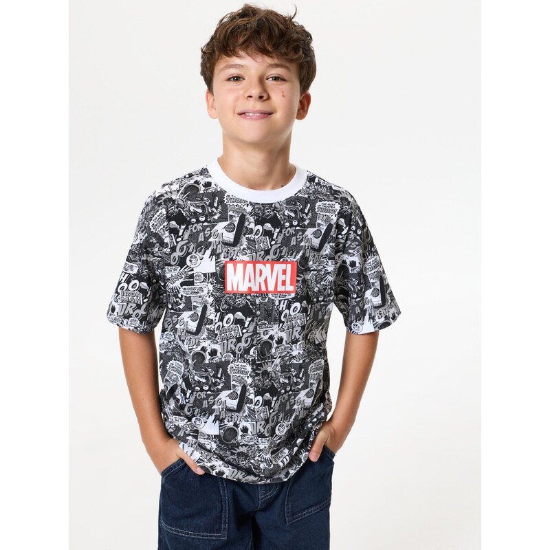 Sinsay - Bavlněné oversize tričko s potiskem Marvel -