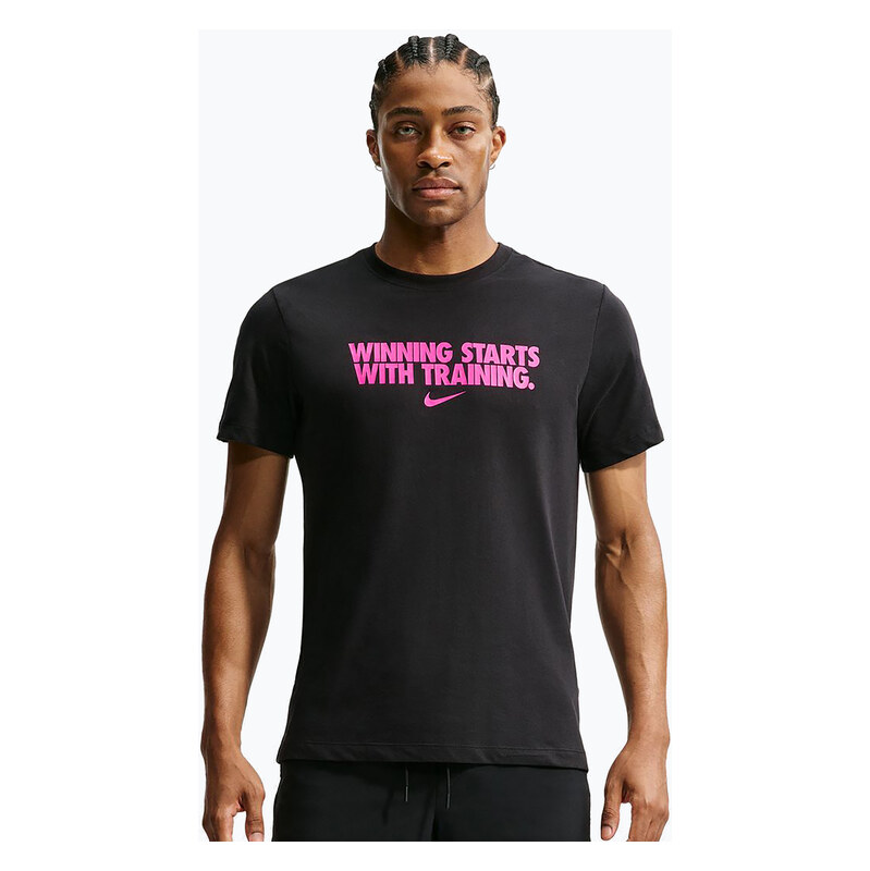 Pánské tréninkové tričko Nike Dri-Fit Winning black/hyper pink